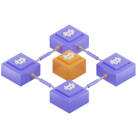 Bitcoin Blockchain  3D Icon