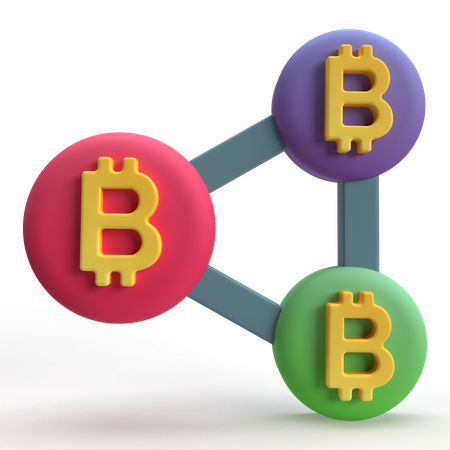 Bitcoin Blockchain  3D Icon