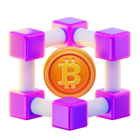 Bitcoin Blockchain  3D Icon