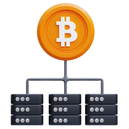 Bitcoin Blockchain  3D Icon