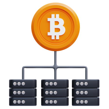 Bitcoin Blockchain  3D Icon