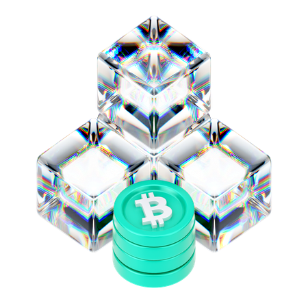 Bitcoin Blockchain  3D Icon