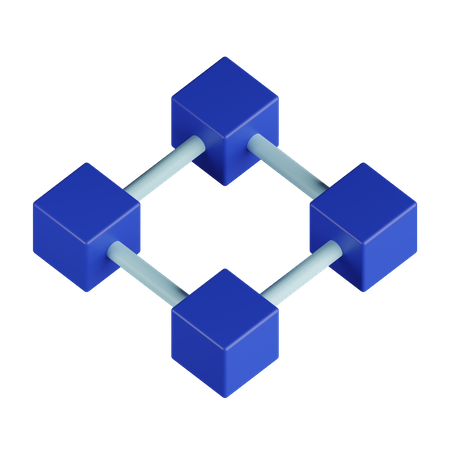 Bitcoin Blockchain  3D Icon