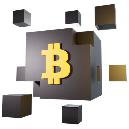 Bitcoin Blockchain  3D Illustration