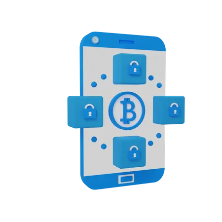 Blockchain de bitcoins  3D Illustration