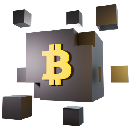 Bitcoin Blockchain 3D Illustration