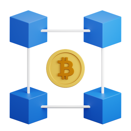 Bitcoin Blockchain 3D Illustration