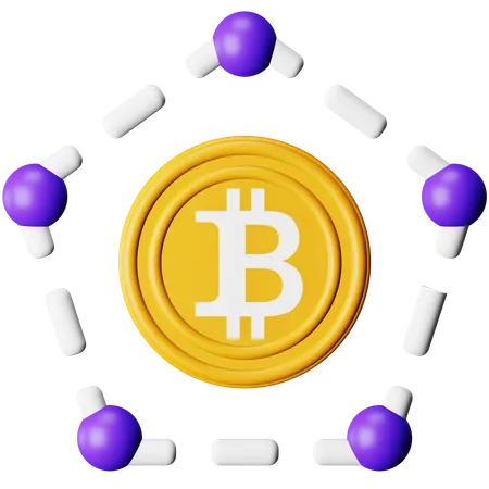 Bitcoin Blockchain  3D Icon