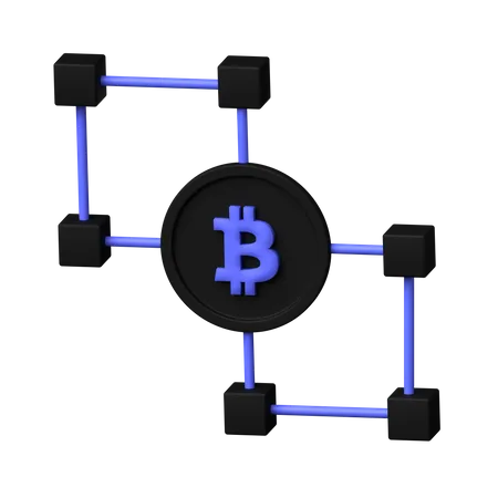 Cadena de bloques bitcoin  3D Icon