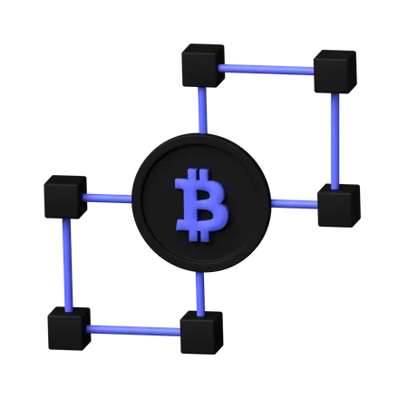 Cadena de bloques bitcoin  3D Icon