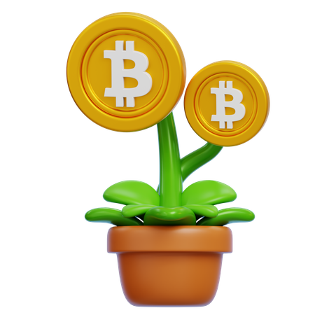 Bitcoin-Blume  3D Icon