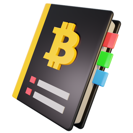 Bitcoin Book  3D Illustration