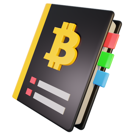 Bitcoin Book 3D Illustration