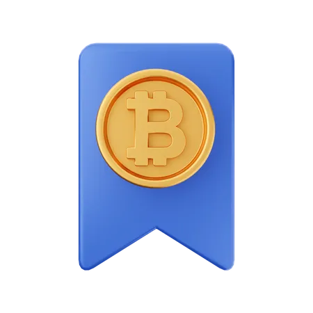 Bitcoin Bookmark  3D Icon