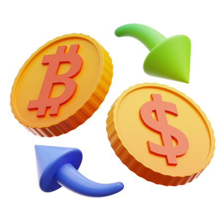 Bitcoin-Börse  3D Illustration