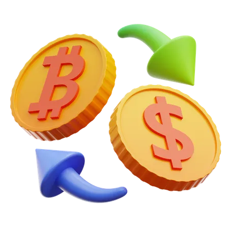 Bitcoin-Börse  3D Illustration