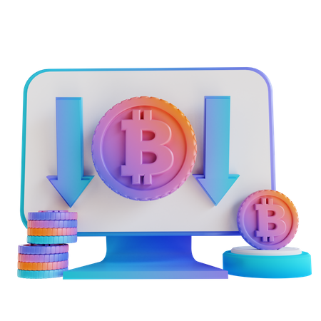 Bitcoin-Austausch-Website  3D Illustration