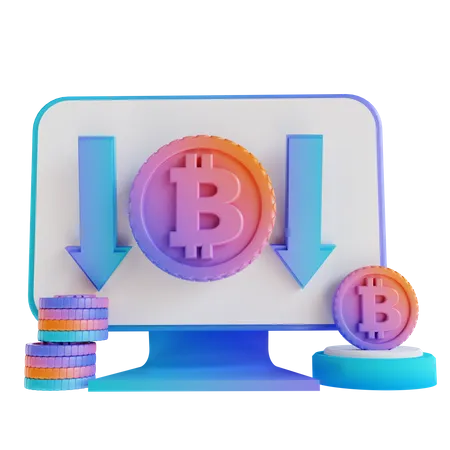 Bitcoin-Austausch-Website  3D Illustration