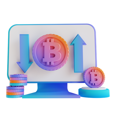 Bitcoin-Austausch-Website  3D Illustration