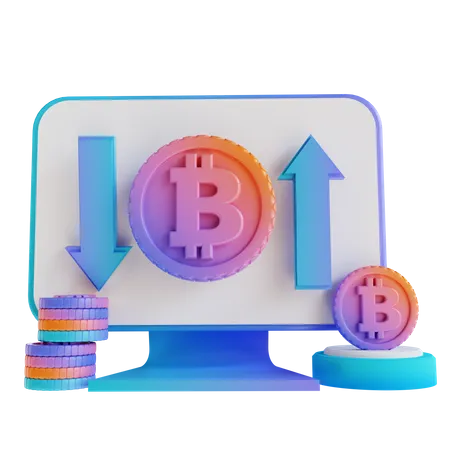 Bitcoin-Austausch-Website  3D Illustration