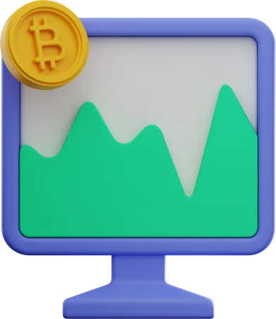 Bitcoin-Austausch-Website  3D Illustration