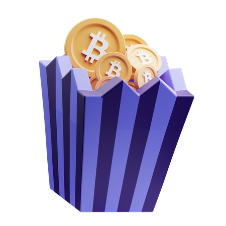 Bitcoin Box  3D Illustration