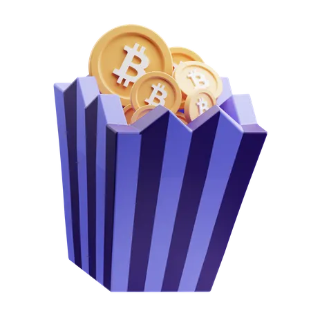 Bitcoin Box  3D Illustration