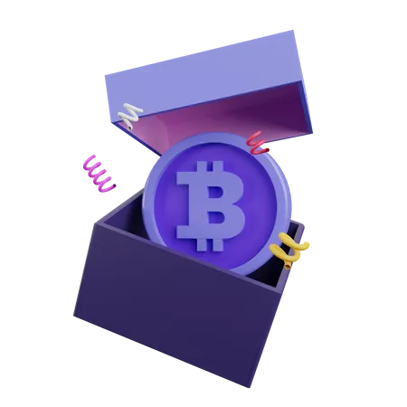 Boîte à bitcoins  3D Illustration