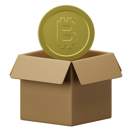 Bitcoin Box 3D Illustration