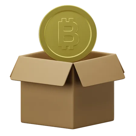 Bitcoin Box 3D Illustration