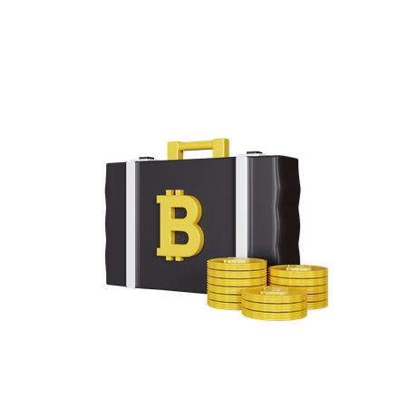 Bitcoin Briefcase  3D Icon
