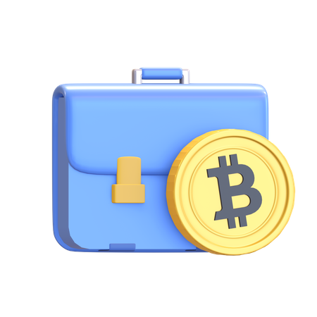 Bitcoin Briefcase  3D Illustration