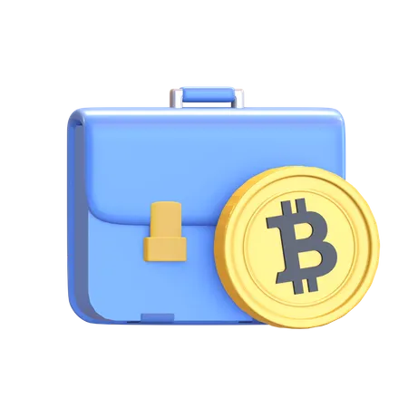 Bitcoin Briefcase  3D Illustration