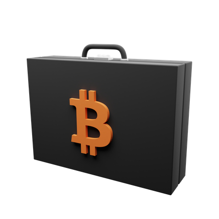 Bitcoin Briefcase  3D Illustration