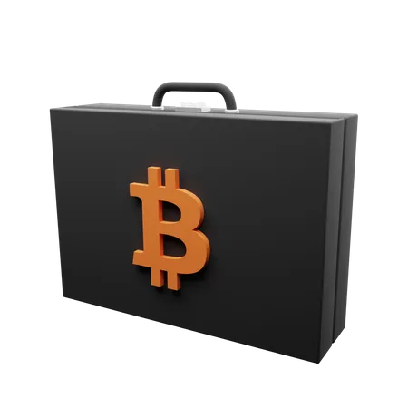 A Smooth Bitcoin Suitcase For Your Finance Project 3D Illustration