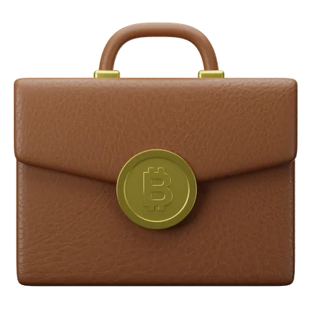 Bitcoin Briefcase  3D Illustration