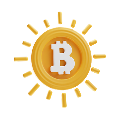 Bitcoin brilhando  3D Icon