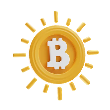 Bitcoin brilhando  3D Icon