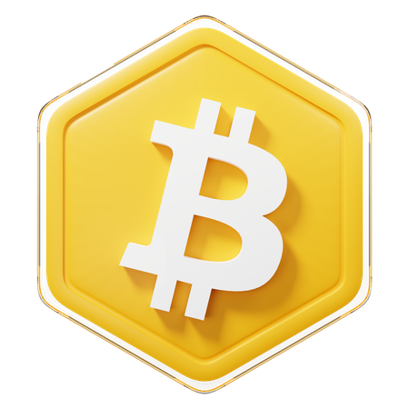 Bitcoin (BTC)-Abzeichen  3D Illustration