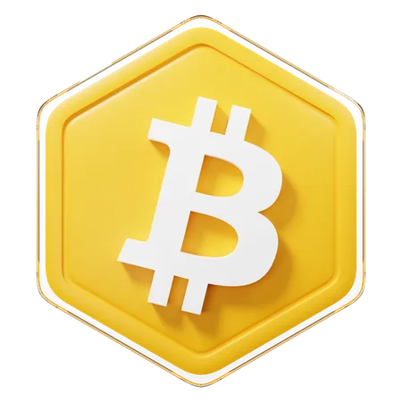 Bitcoin (BTC)-Abzeichen  3D Illustration