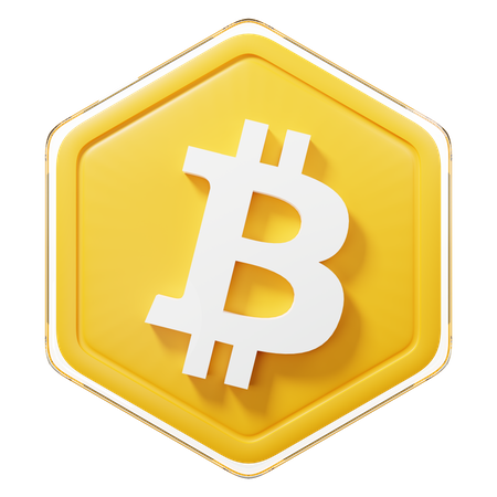 Bitcoin (BTC) Badge  3D Illustration