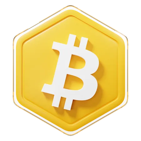 Bitcoin (BTC) Badge  3D Illustration