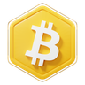 bitcoin btc badge 3d illustration