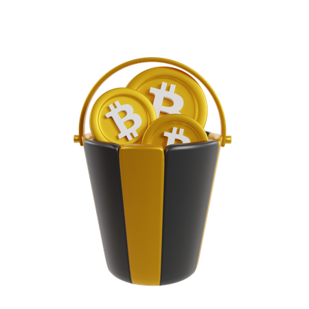 Bitcoin Bucket  3D Icon