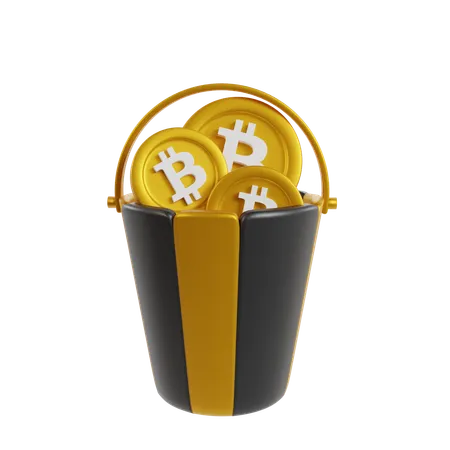 Bitcoin Bucket  3D Icon