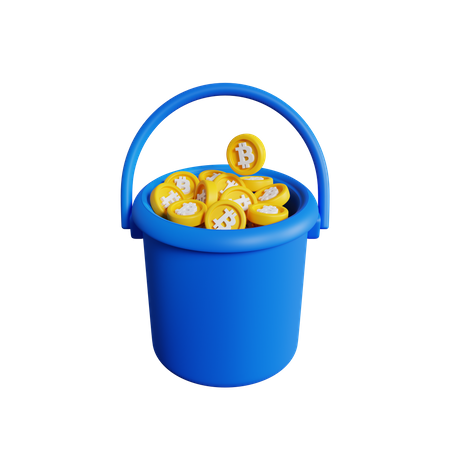 Bitcoin Bucket  3D Icon