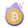 bitcoin burn 3d illustration