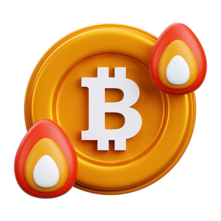 Bitcoin Burning  3D Icon