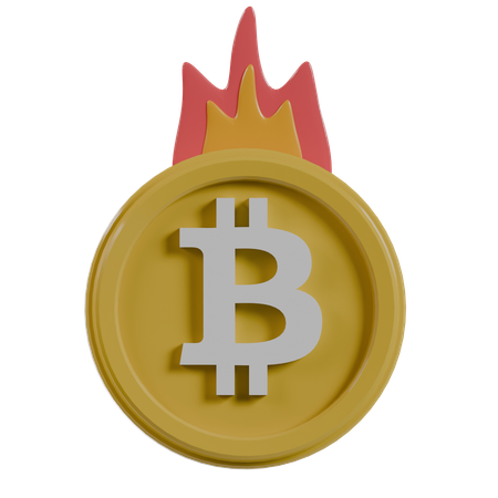 Bitcoin Burning  3D Icon