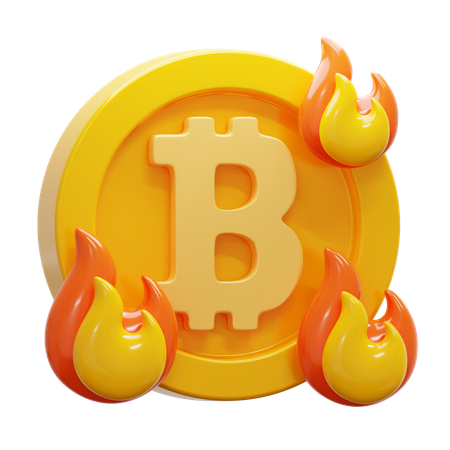 Bitcoin burning  3D Icon